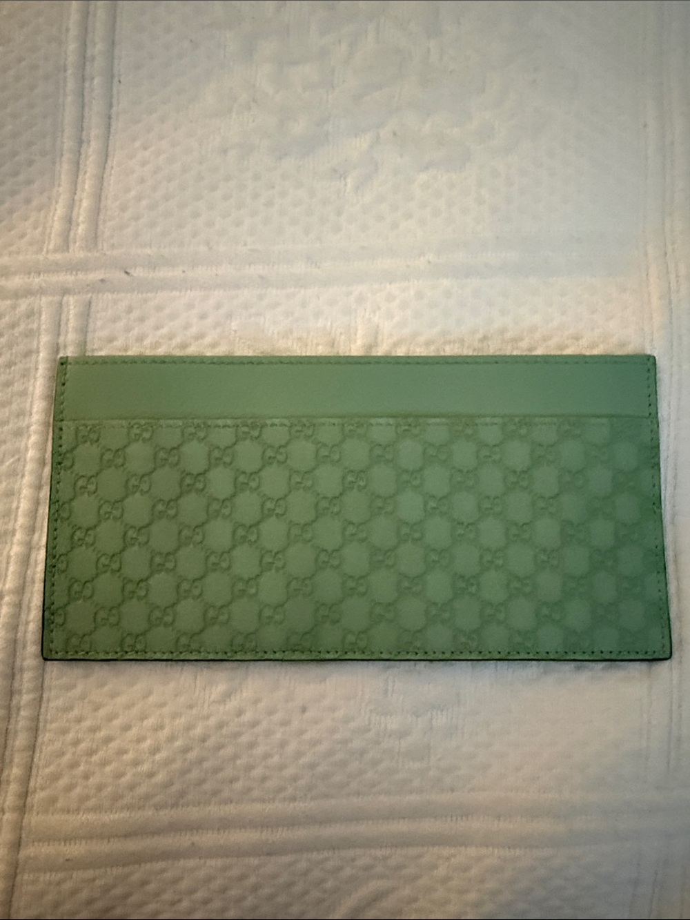 Gucci Green Signature Monogram Card Holder
